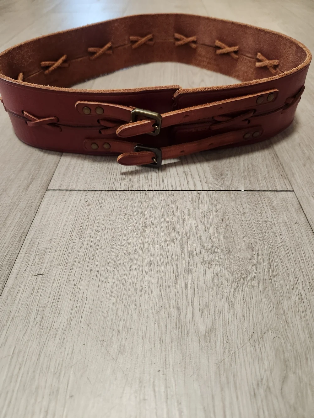 Denim & Supply Ralph Lauren Leather Double Buckle Corset Belt Boho